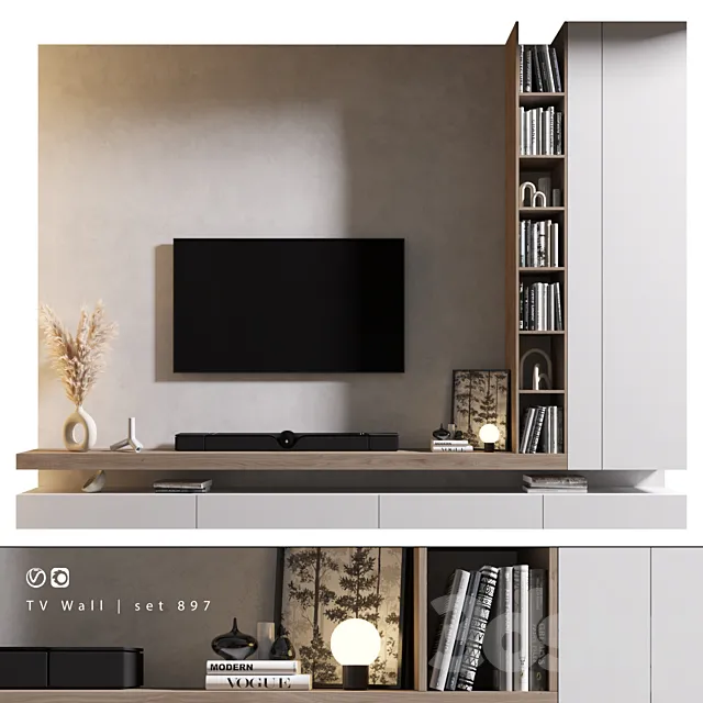 TV Wall | set 897 3D Model