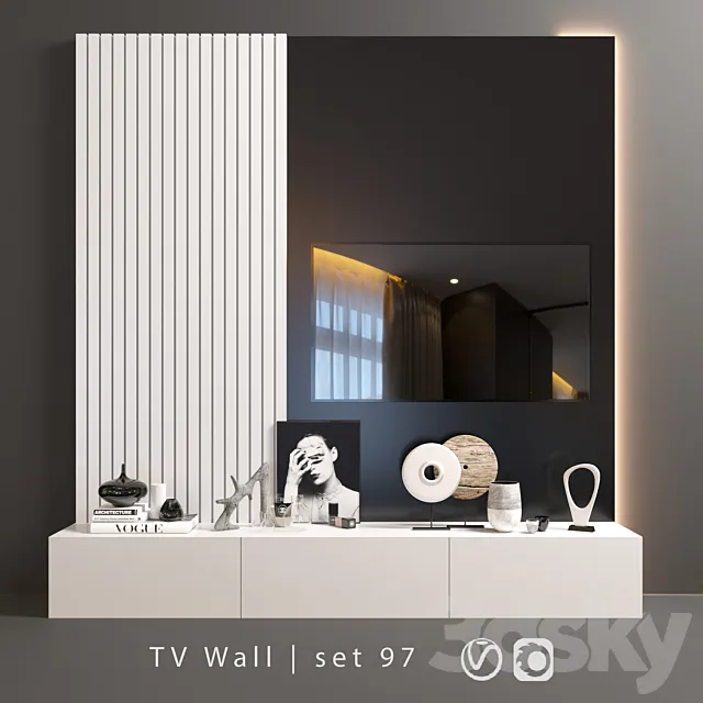 TV Wall | set 97 3D Model
