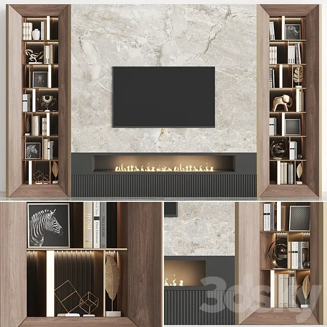 TV Wall Set TV02 3D Model