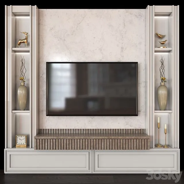 TV Wall set116 3D Model