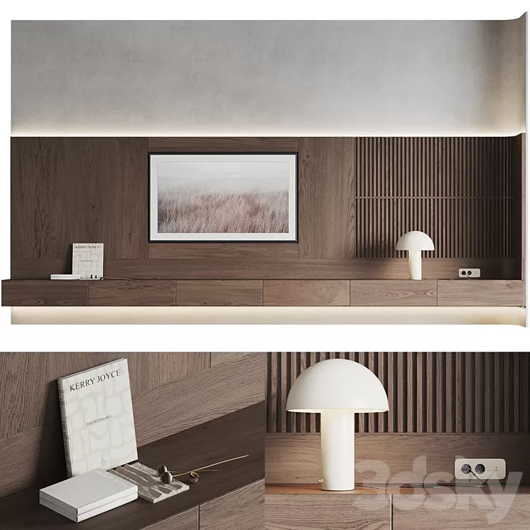 TV wall Tokipan 3D Model Free