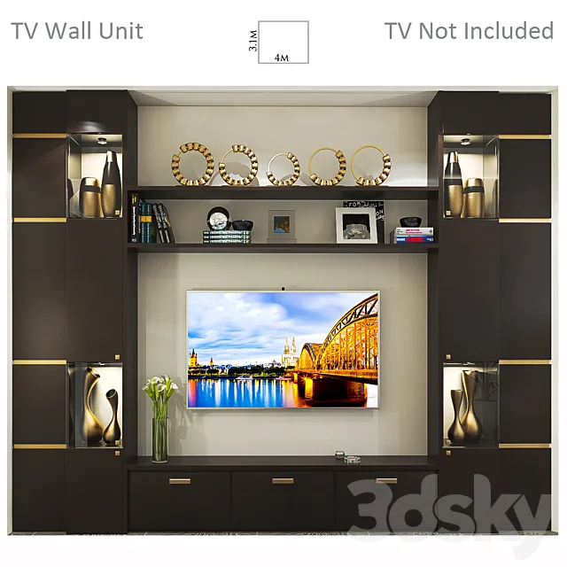 TV WALL UNIT 3 3DModel