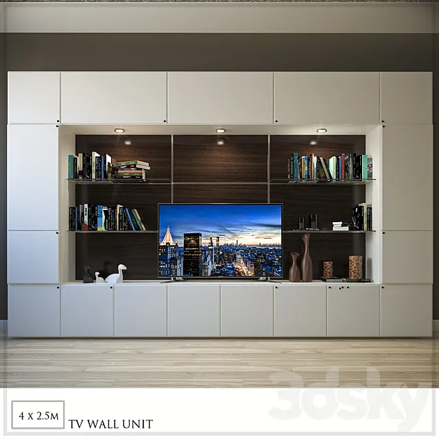 TV WALL UNIT4 3DModel