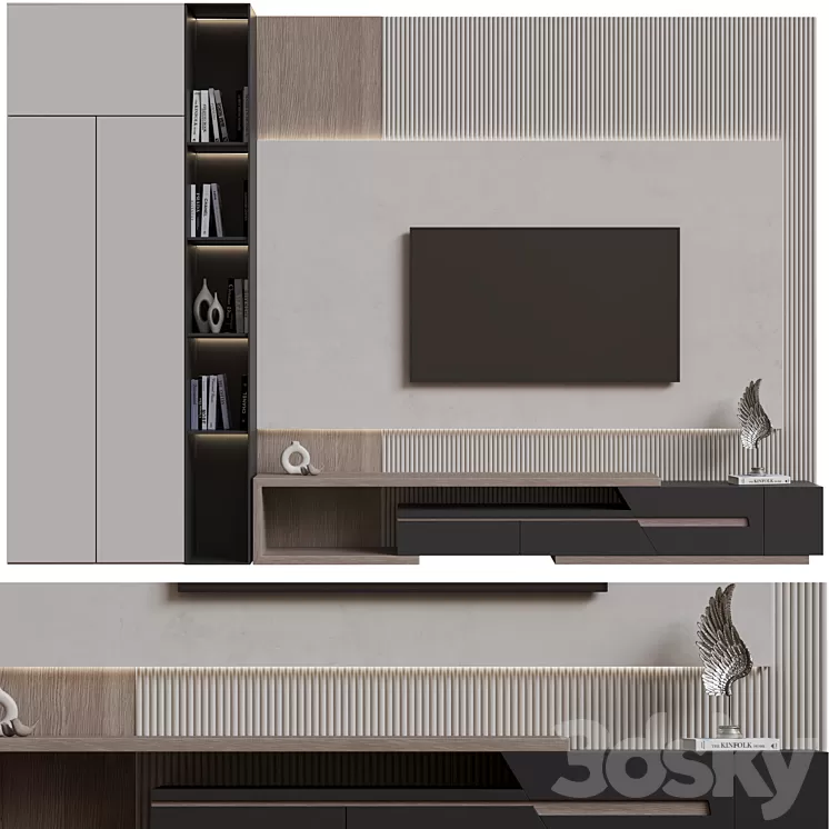Tv wall02 3D Model Free