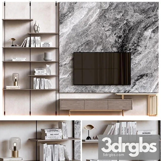 TV Wall23 2 3D Model Free