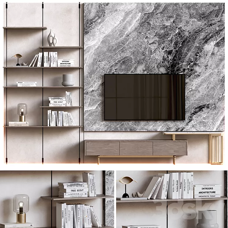 Tv wall23 3D Model Free Download