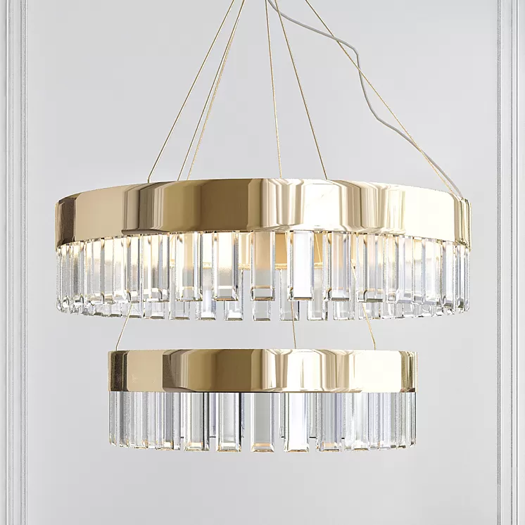 Twelve Arm Brass Chandelier 3D Model
