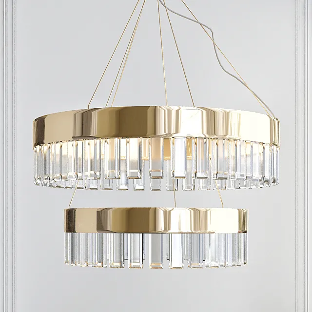 Twelve Arm Brass Chandelier 3DModel