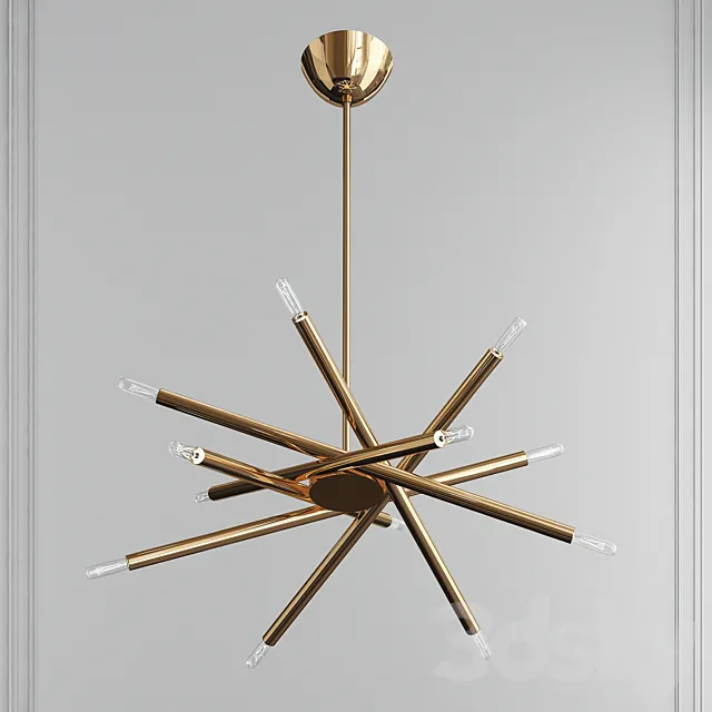 Twelve Lights Brass Sciolari Chandelier 3DModel