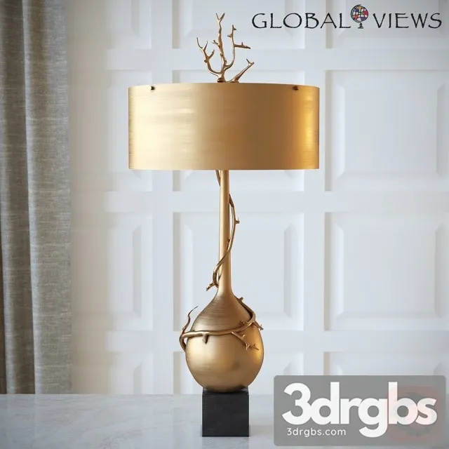 Twig Bulb Lamp Brass 3D Model Free