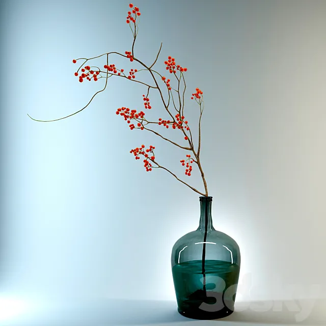 Twig rowan. mountain ash branch 3DModel