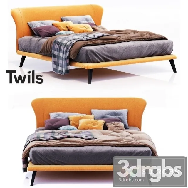 Twils Orange Bed 3D Model Free