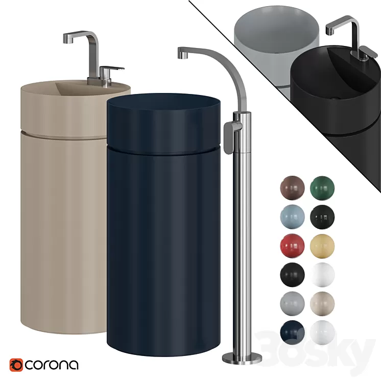 TWIN Ceramica Flaminia | Sink 3D Model Free