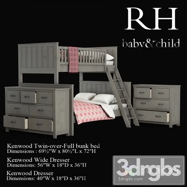 Twin Over Full Bunk Bed 3D Model Free
