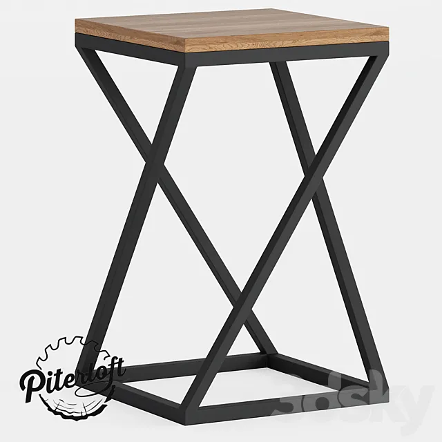 Twister stool in loft style 3D Model
