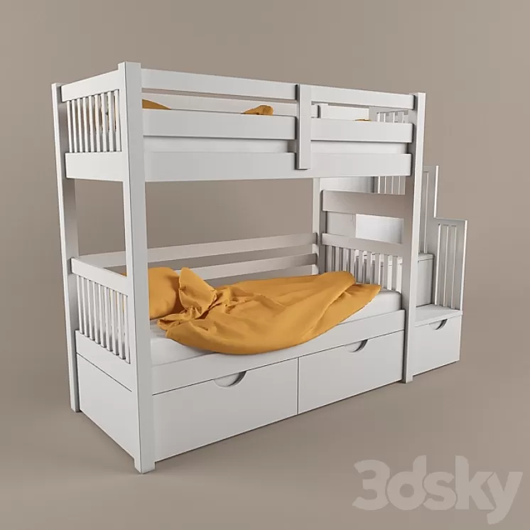 two bunk bed 3D Model