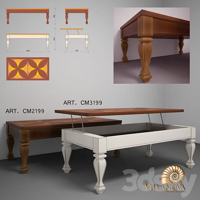 Two coffee tables Villa Nova 3D Model