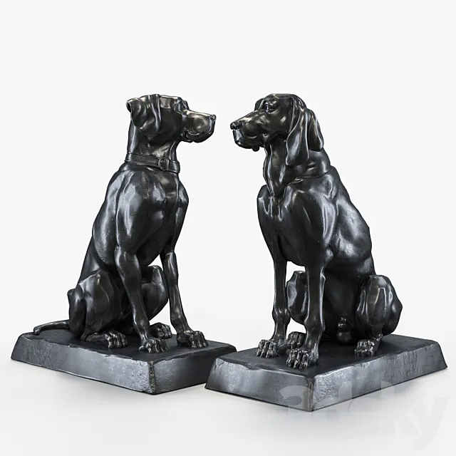 Two dogs. 3D Model