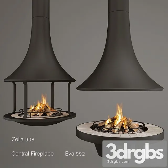 Two fireplaces zelia 908 and eva 992 3D Model Free