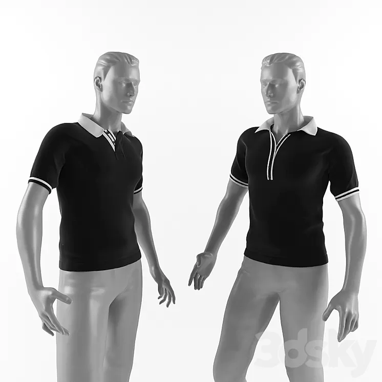 Two polo mannequin 3D Model
