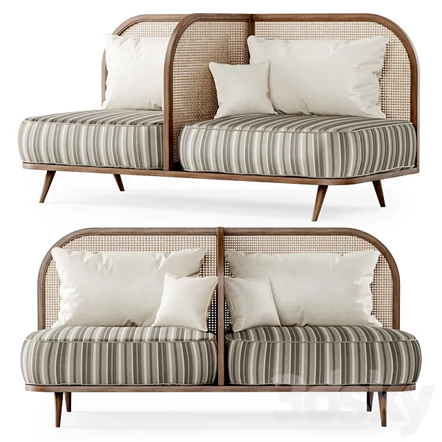 Two-seater restaurant sofa TS2 _ Double sofa 3D Model