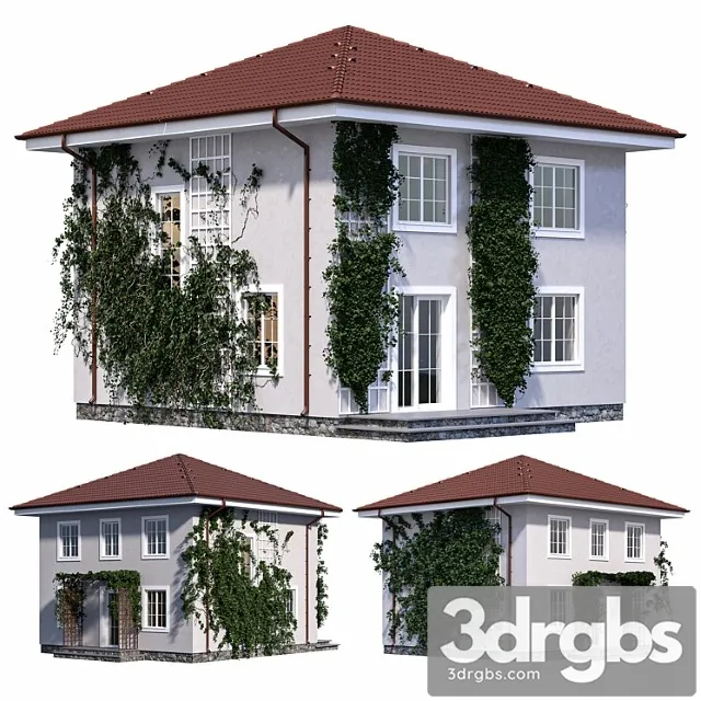 Two-storey house with ivy Free Download