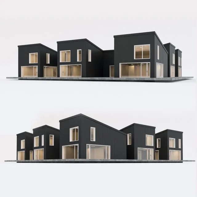 Two-storey residential building. Prefab house. 8 3D Model