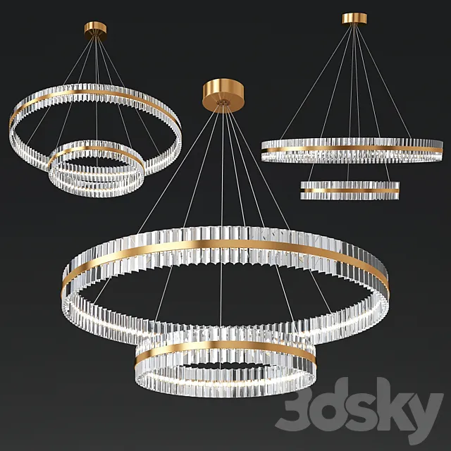 Two Tier Crystal Chandelier 3DModel