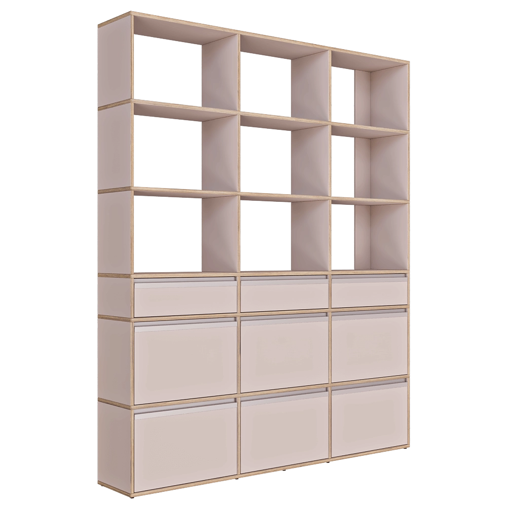 Tylko - Bookcase Type01 in Dusty Pink 3D Model