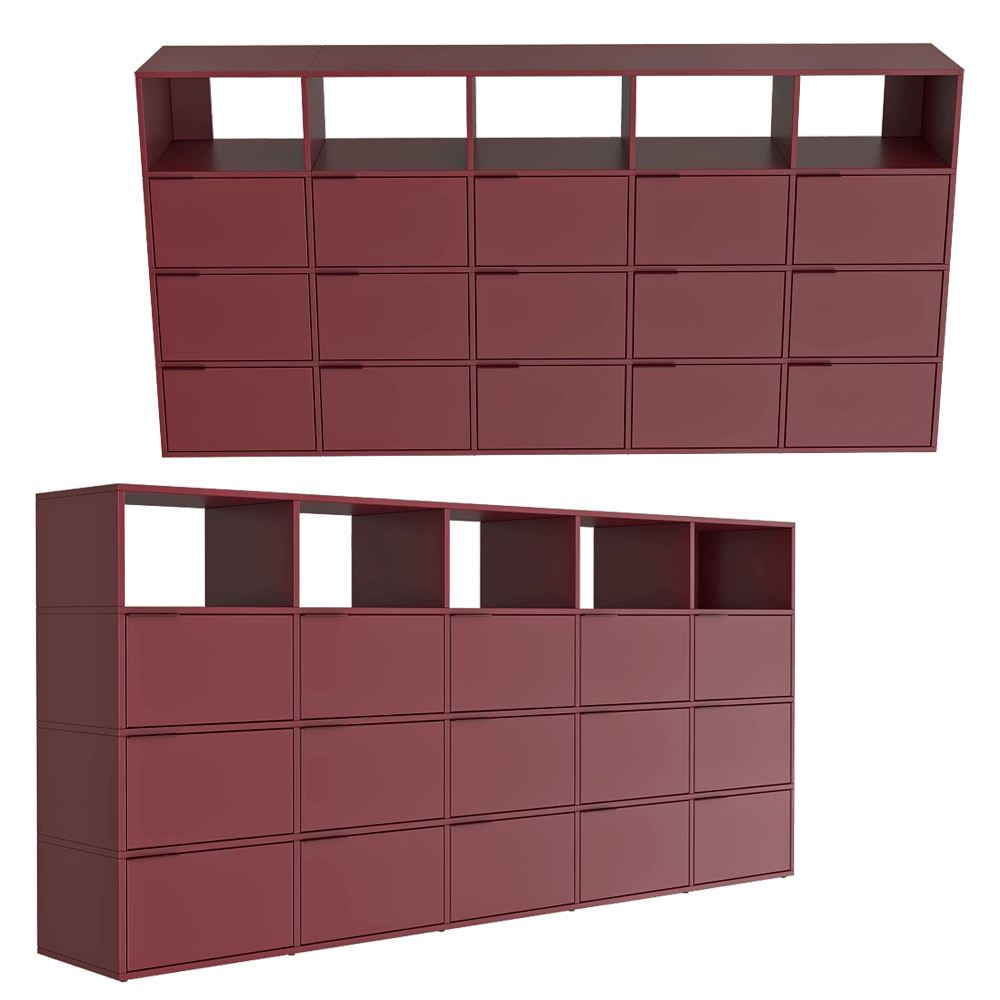 Tylko - Chest of Drawers Burgundy 3D Model