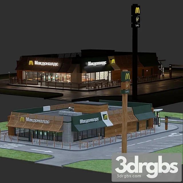 Typical mcdonald's restaurant 3D Model Free