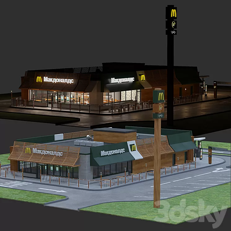 Typical McDonald's Restaurant 3D Model