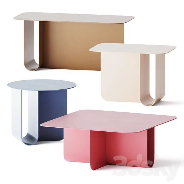 U Aluminum coffee table by La Cividina 3DModel