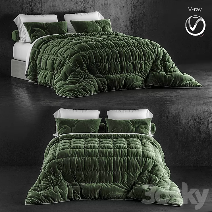 UGG Sunwashed Twin-Twin XL Comforter Set 3D Model