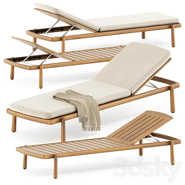 Ukiyo lounger by Tribu 3D Model