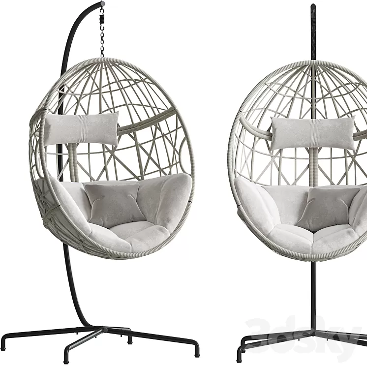 Ulax Furniture Patio Wicker Swing Egg Chair 3D Model Free