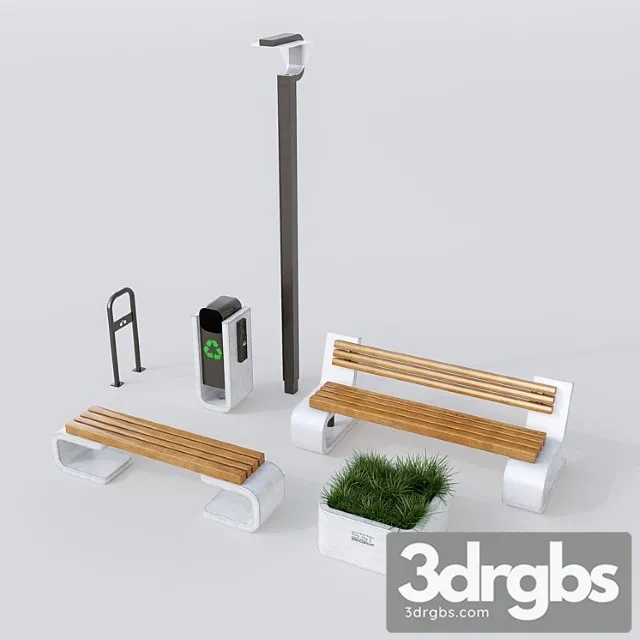 Ulichnoe Oborudovanie S3t Kollektsiia City 1 3D Model Free