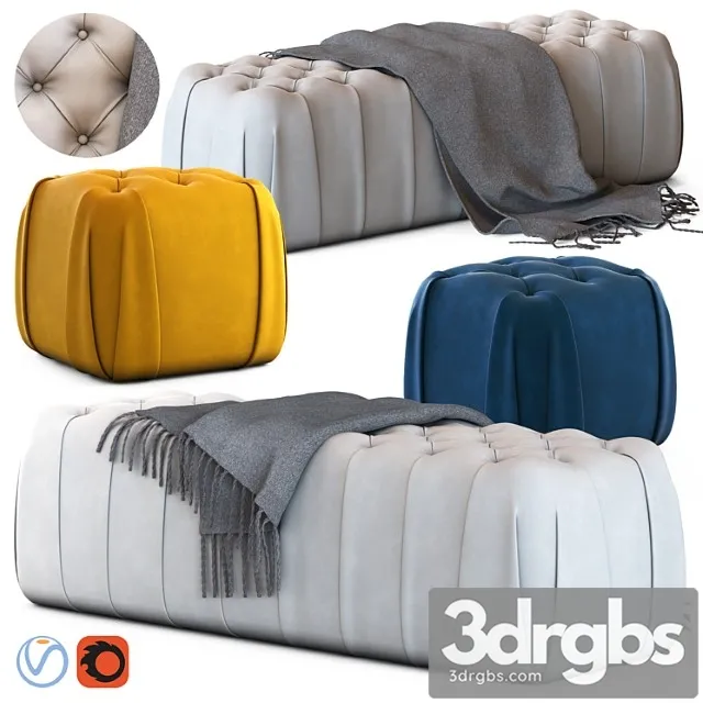 Ulivi fly poufs 2 3D Model Free