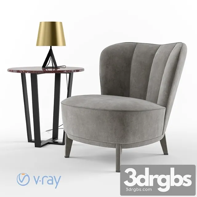 Ulivi salotti. armchair anna 3D Model Free