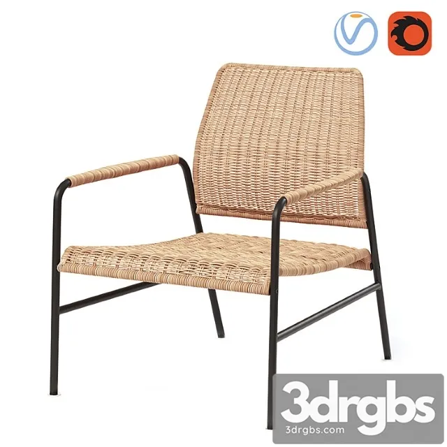 Ulriksberg anthracite rattan chair 3D Model Free