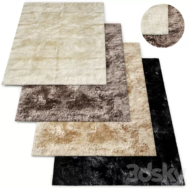 Ultra-Luxe New Zealand Sheepskin Rug RH Collection 3D Model