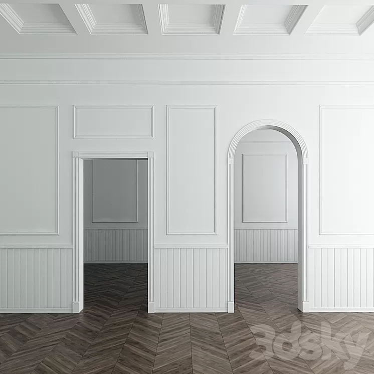 Ultrawood stucco decoration of the walls and openings 3D Model