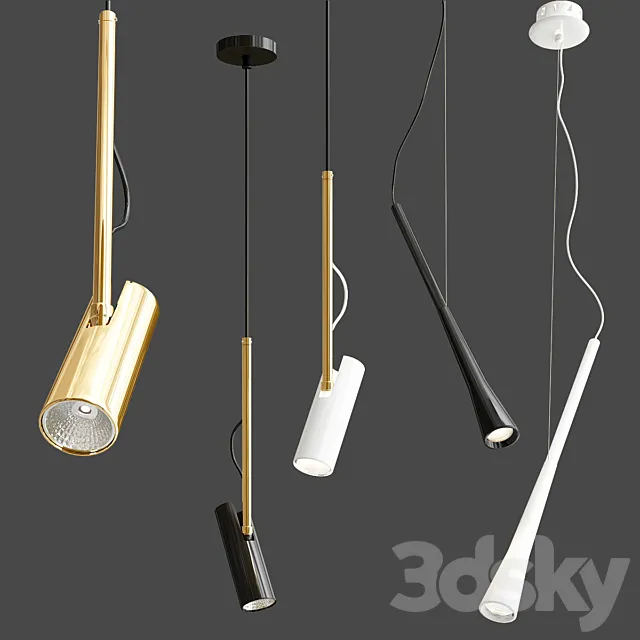 UNA and RIKUS pendant light collection 3D Model