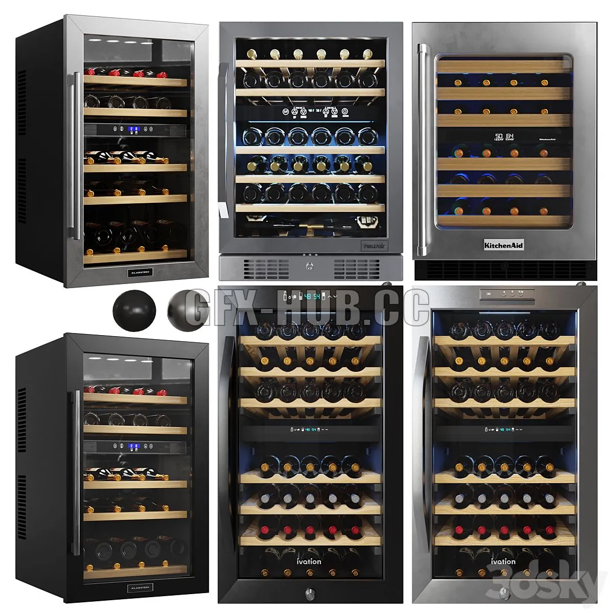 Under Counter Wine Fridges Collection 3D Model