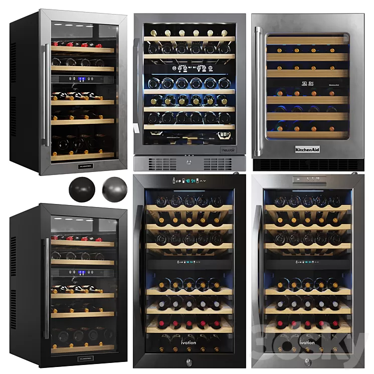 Under Counter Wine Fridges Collection 3D Model