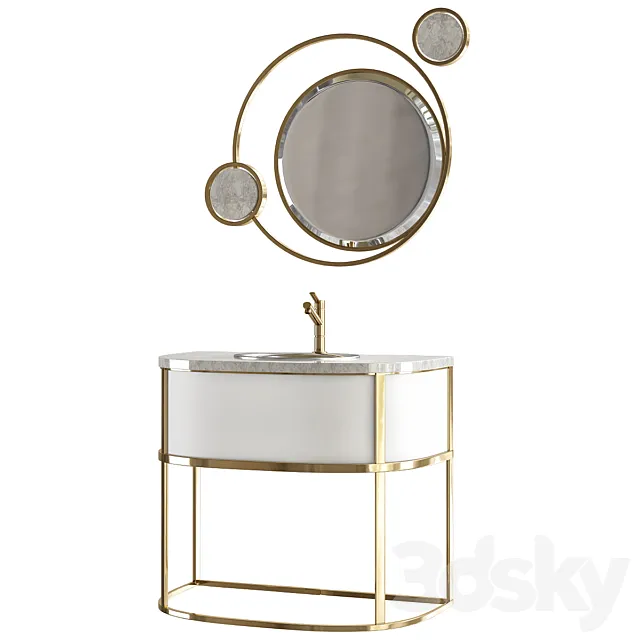Unique Bathroom Vanities Brilliant Cool Vanity 3D Model