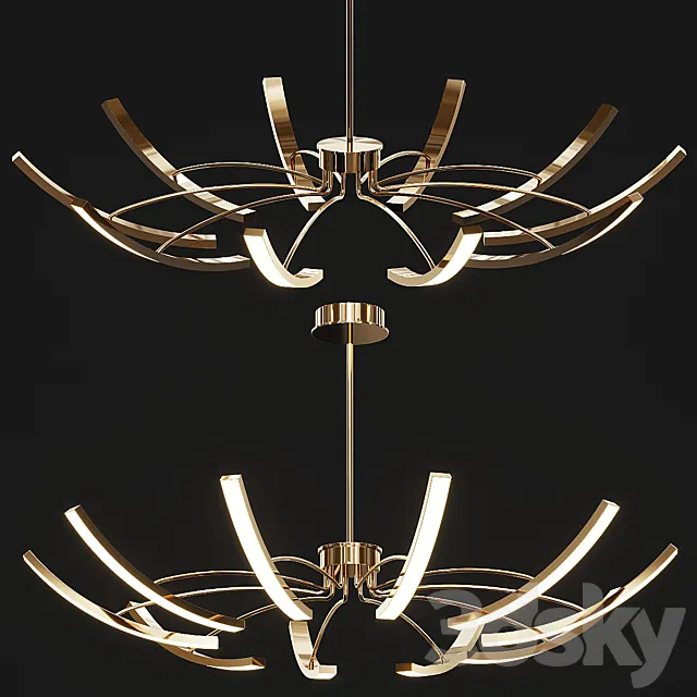 Unique Design Geometric Chandelier Novelty Light 3D Model