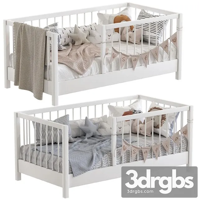 Unique Kids Wooden House Bed 3D Model Free