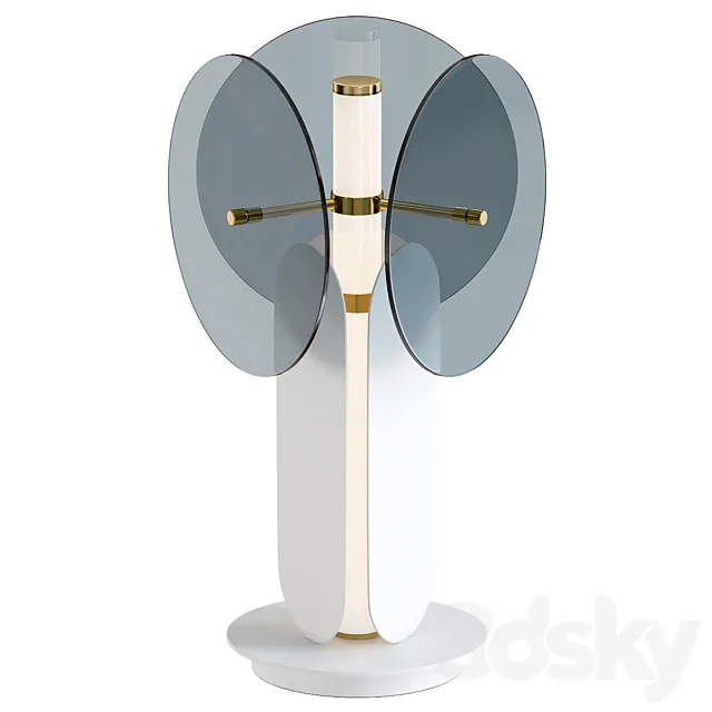 Unique White & Gray 1-Light Table Lamp 3D Model