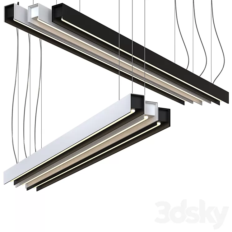 United 1x Suspended Lamp GI by Modular Lighting Instruments 3D Model